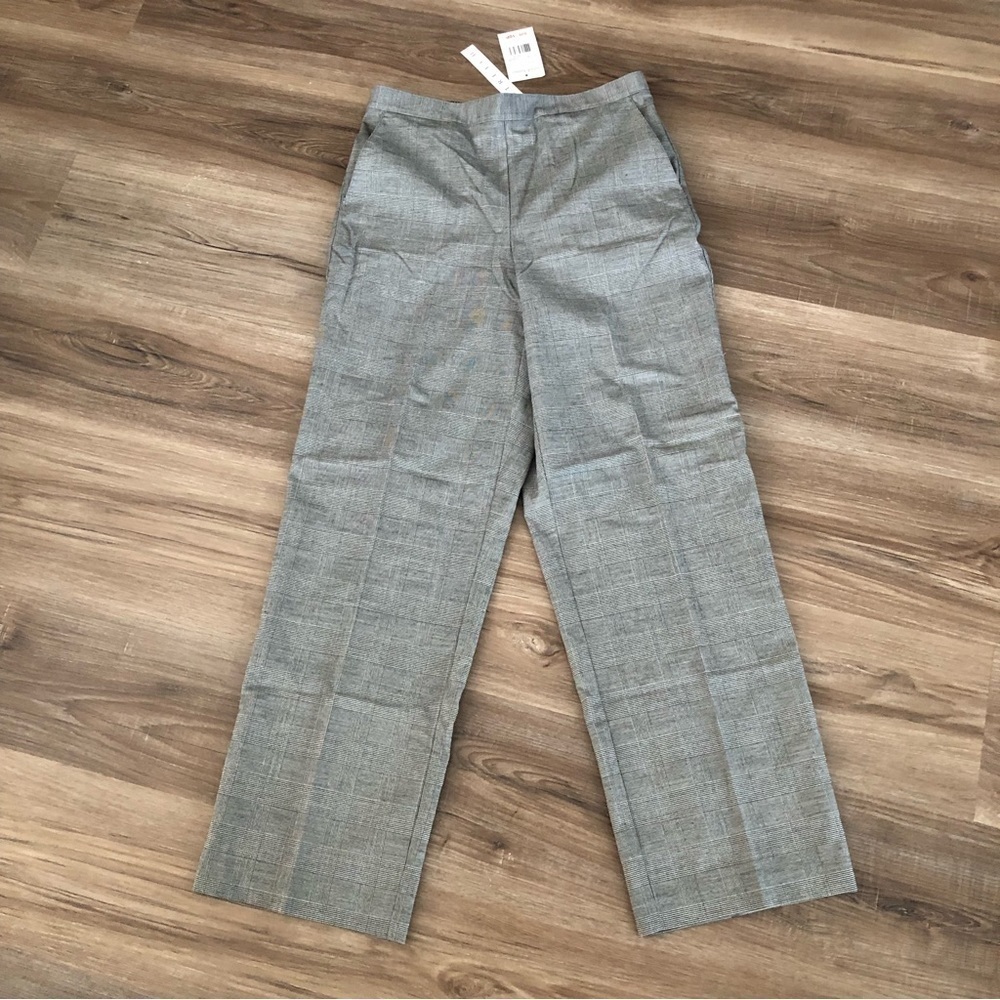 Alfred Dunner Grey Glen Print Pants Women size 10P NWT